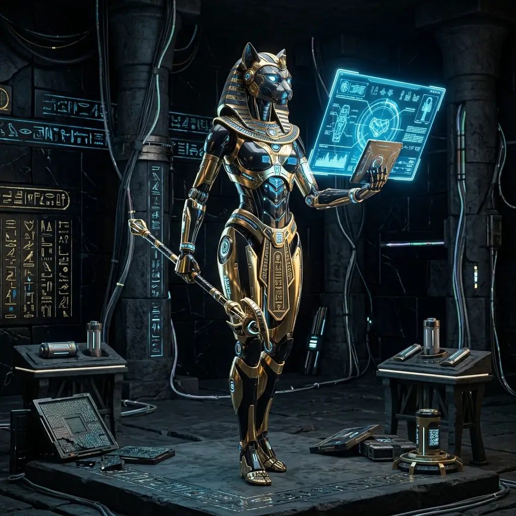 Bastet-Bot with Tablet